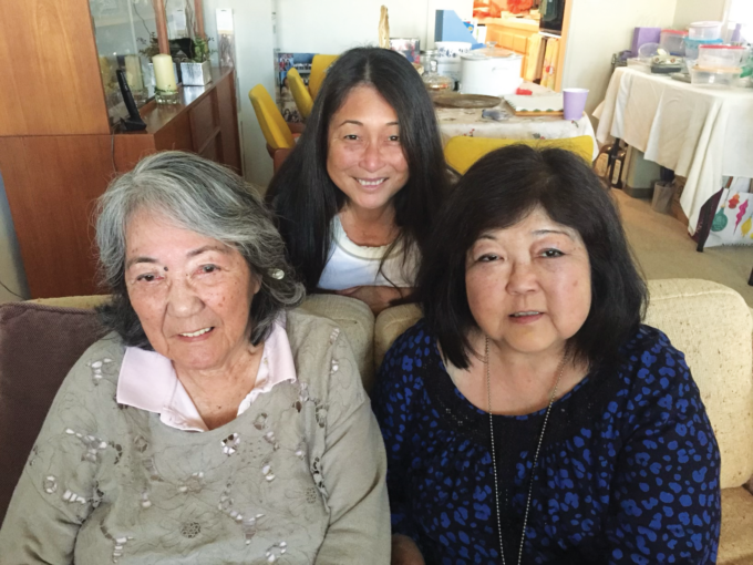 three women smiling
