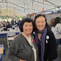 two women smiling