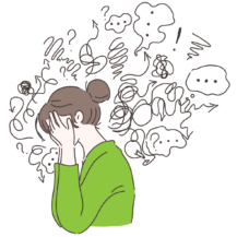 illustration of a stressed woman
