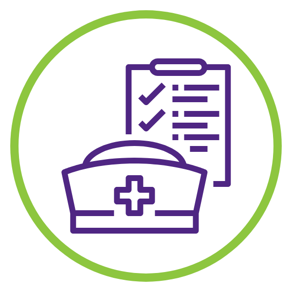 nurse hat and clipboard icon