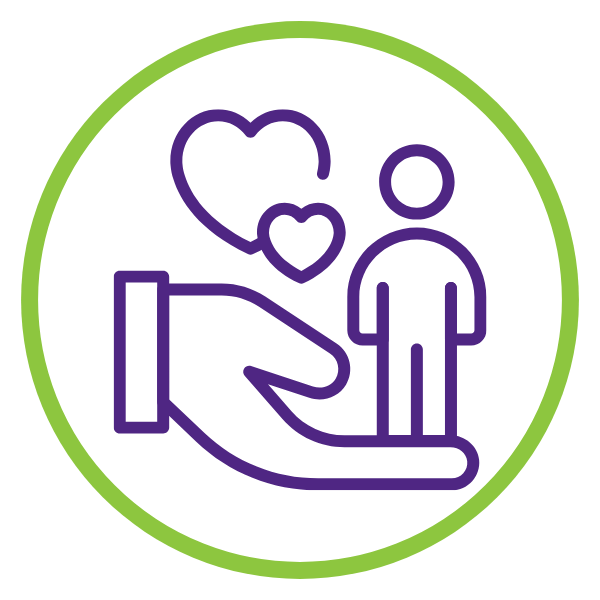 hand holding person icon