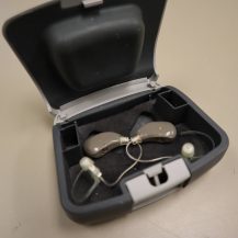 hearing aid in a case