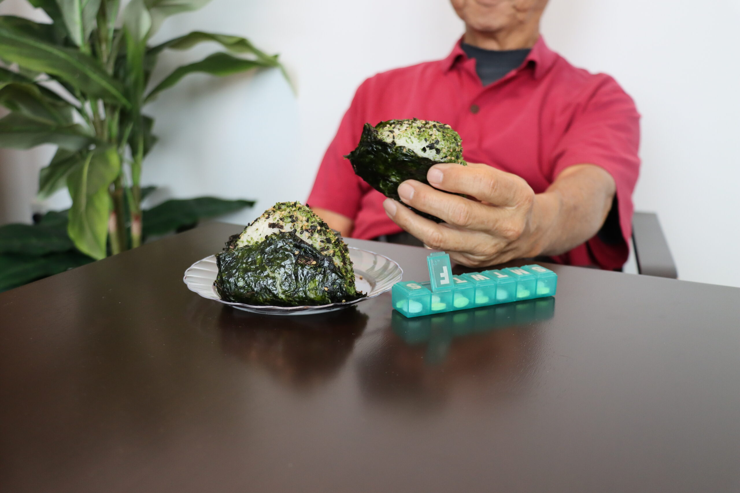onigiri and pill box