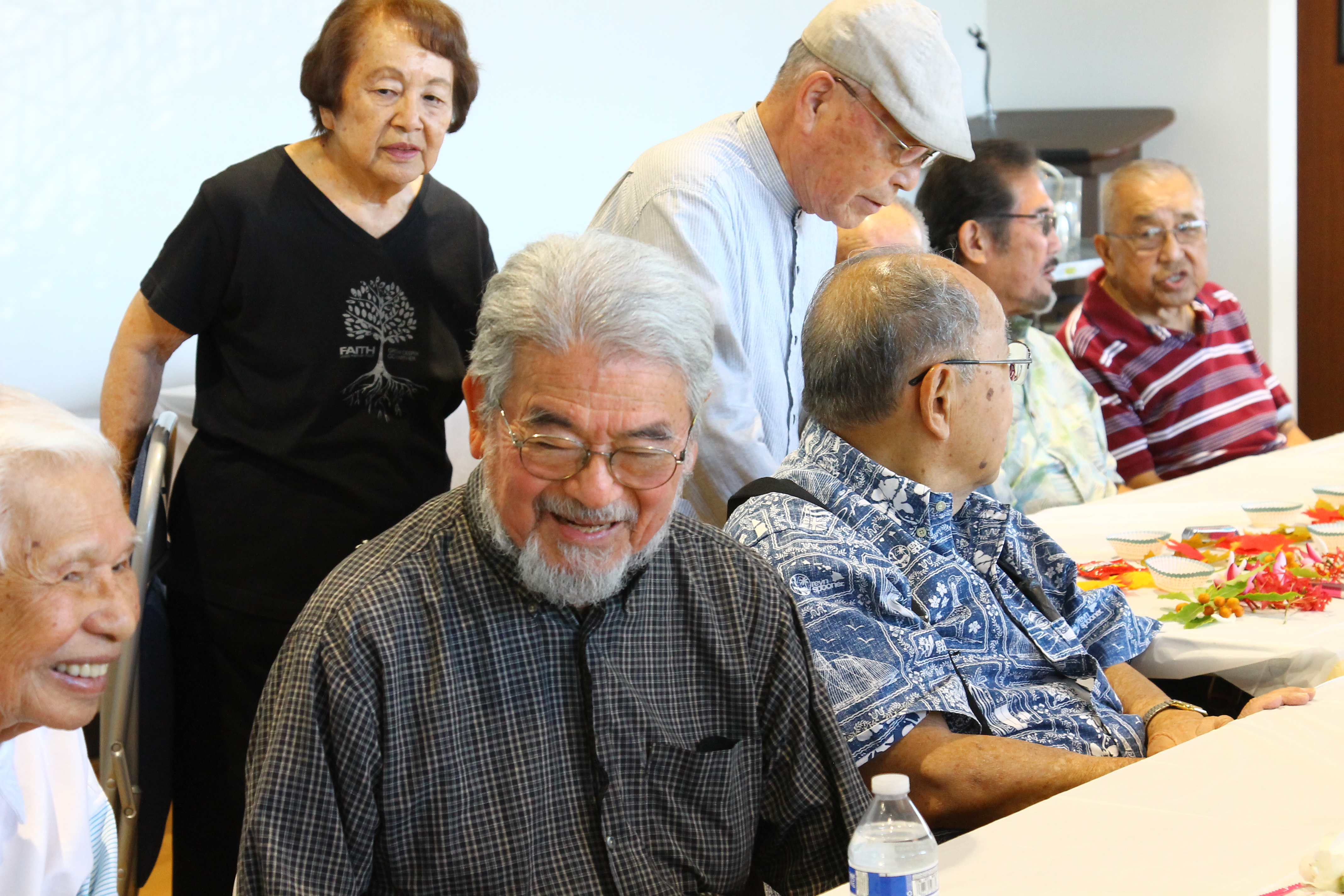 Older adults socializing casually