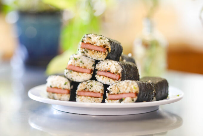 plate of spam musubi