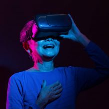 older adult using VR