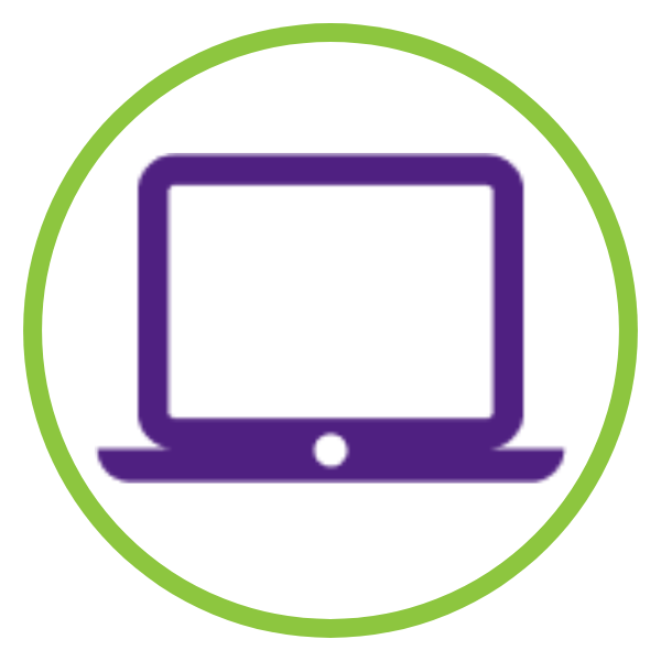 laptop icon in circle outlined with green