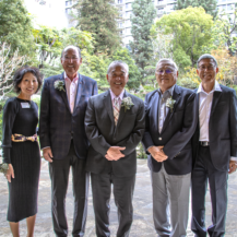 group photo of four people outside