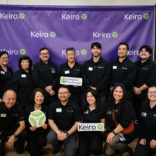 Keiro staff group with Keiro backdrop