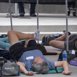group of people doing yoga