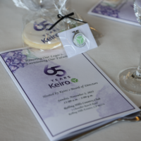 luncheon program booklet on table with favor