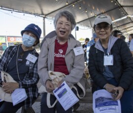 three women smiling