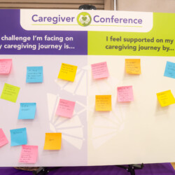 board with a bunch of post it notes