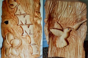 Sammi and Her Hummingbird - Ralph Ichikawa (86) hummingbird carving