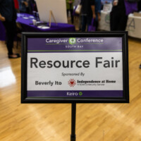 sign that says resource fair and the sponsors