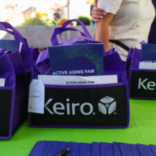 purple give away bags