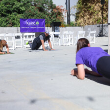 a group of people doing exercise