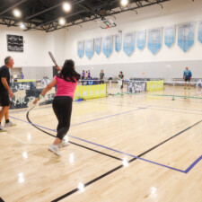 people playing pickleball