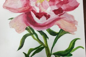 Red Rose - Yoshiko Mitsuhashi (96) painting of rose