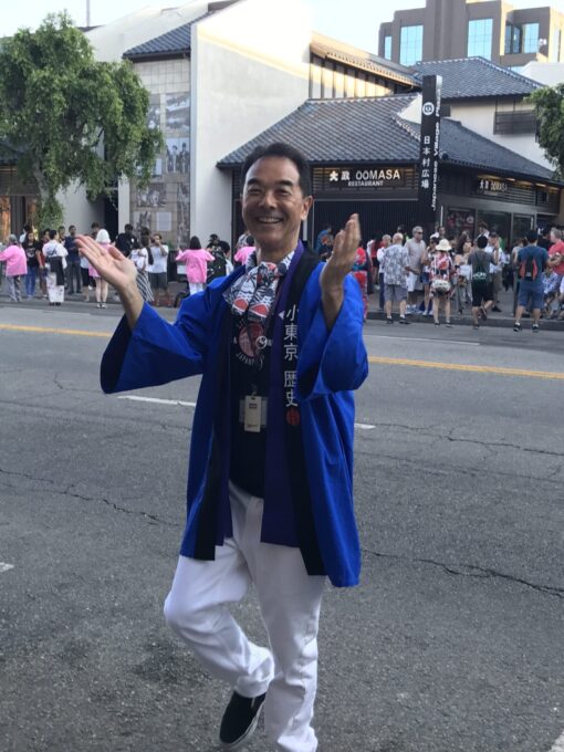 Mike dancing in Little Tokyo