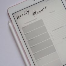 ipad with weekly planner